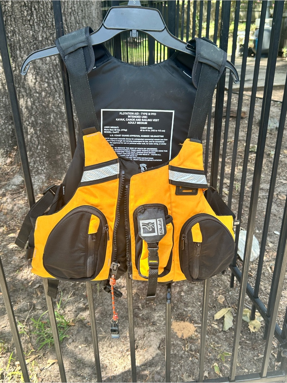 Kokatat Men’s Orange Nylon PFD Life Jacket